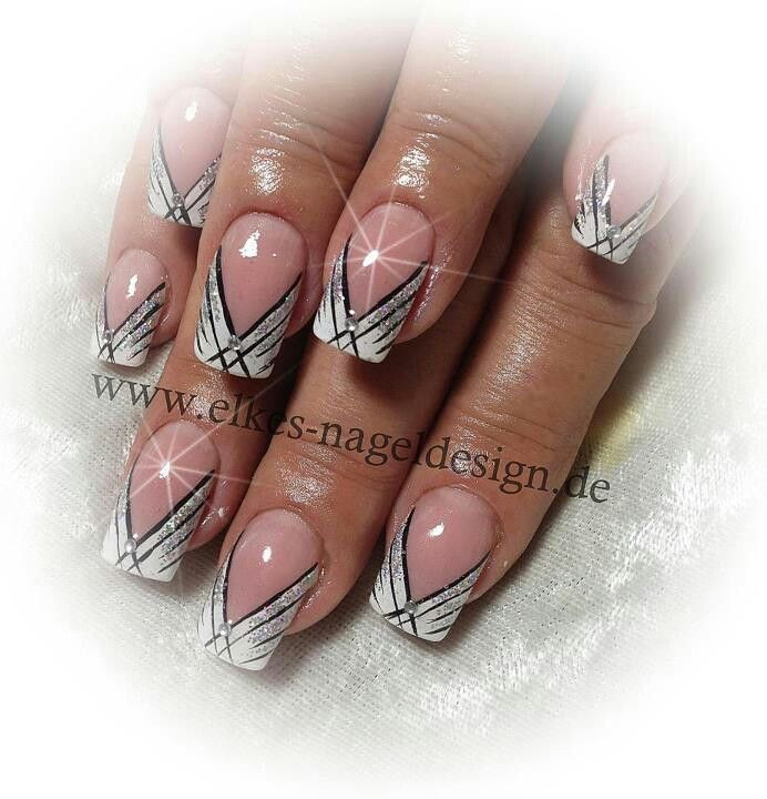 Nageldesign Ganzer Nagel Farbig
 French nail art by elkes