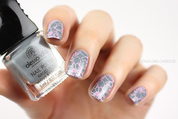 Nageldesign Grau Rosa
 [Nageldesign] grau rosa floral nails reloaded by