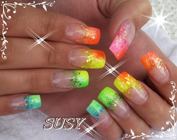 Nageldesign Knallige Farben
 Neon Gel knallige Farben Neon Pink RM Beautynails