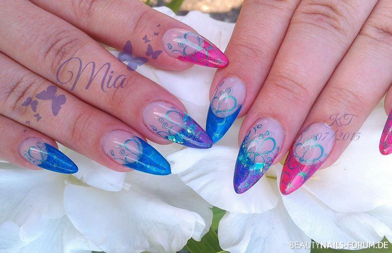 Nageldesign Mandelform
 Blaue Nägel Bilder mit Nageldesign 2016