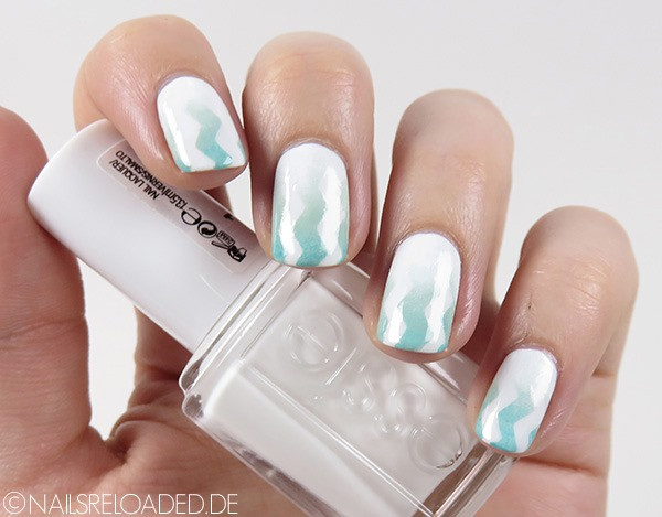 Nageldesign Mint
 Gastbeitrag Nageldesign Zickzack mint InnenAussen