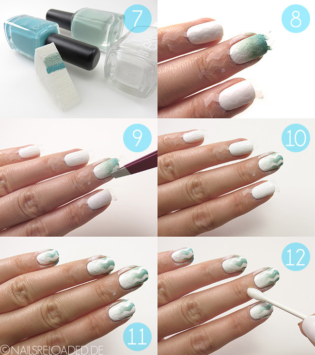 Nageldesign Mint
 nails reloaded Nageldesign Zickzack Mint