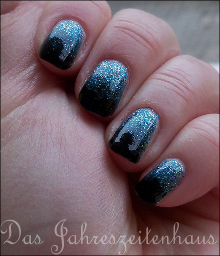 Nageldesign Petrol
 Nageldesign Glitter Gra nt Petrol