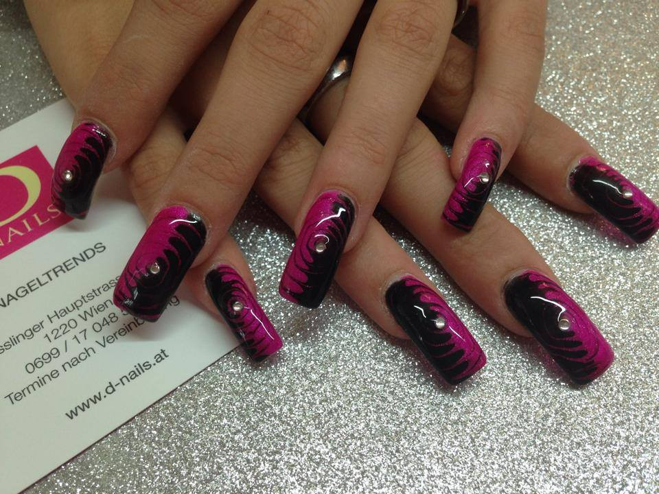 Nageldesign Pink Schwarz
 Nageldesign Pink Schwarz