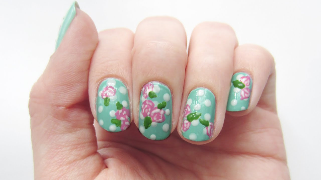 Nageldesign Rose
 Romantisches Rosen Nageldesign romantic vintage roses