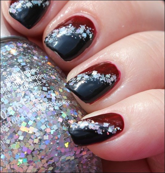 Nageldesign Rot Schwarz
 Nageldesign Schwarz Rot Glitzer