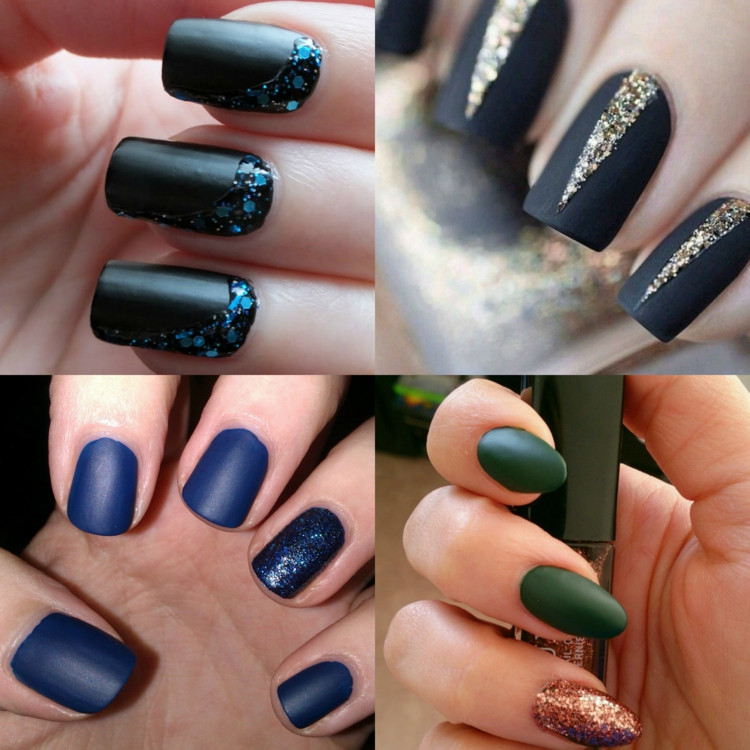 Nageldesign Schwarz Matt
 Nagellack matt machen DIY Ideen und 24 trendige Looks