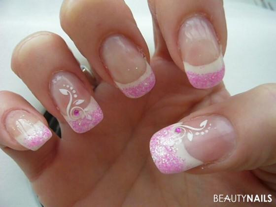 Nageldesign Sommer
 Pink Sommer Glitter Nageldesign