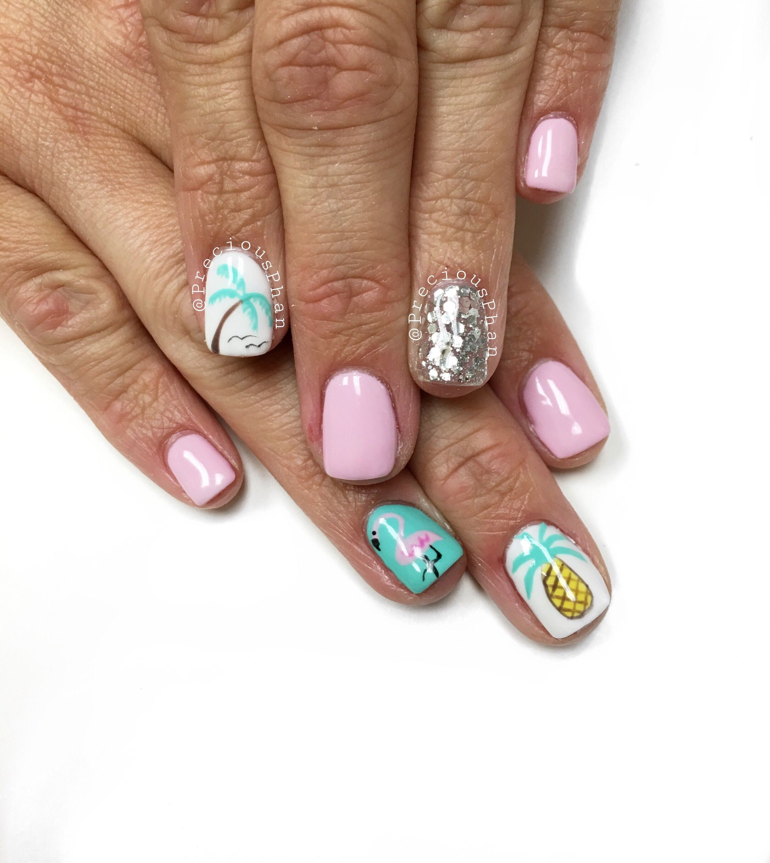 Nageldesign Strand
 Summer nails Beach nails Vacation nails Palm trees