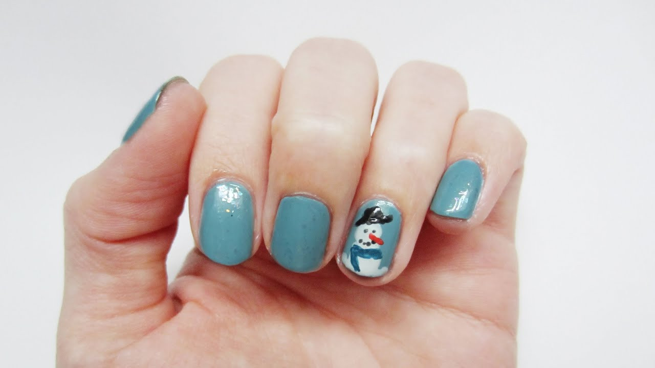 Nageldesign Youtube
 Niedliches Schneemann Winter Nageldesign