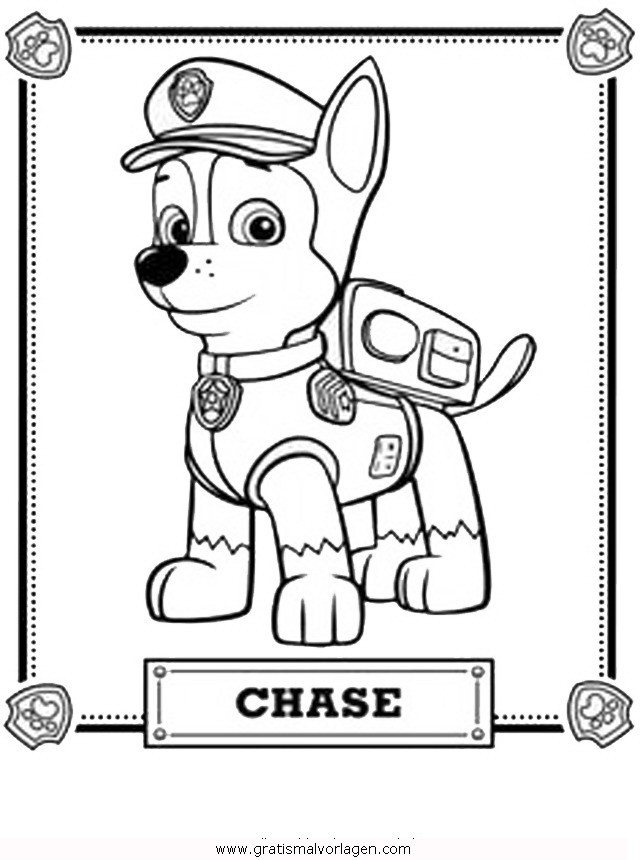 Paw Patrol Ausmalbilder Chase
 paw patrol 02 gratis Malvorlage in ic