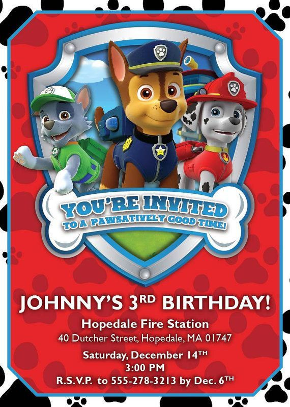 Paw Patrol Geburtstagsparty
 Paw Patrol Birthday Invitations