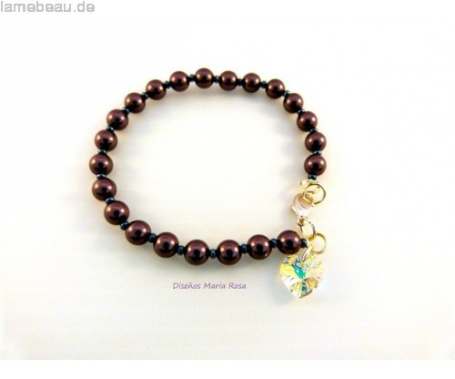 Pearl Geschenke
 Hochzeitstag Geschenke Swarovski Pearl Bracelet Burgundy