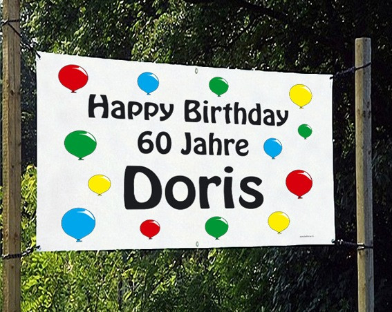 Personalisierte Geschenke Geburtstag
 Geburtstags Banner KLEIN mit Ballon 70x50cm inkl Druck