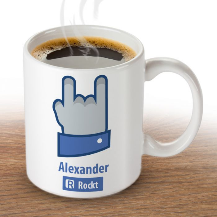 Personalisierte Geschenke Männer
 Personalisierte Tasse Rocker bedruckt mit Deinem Namen