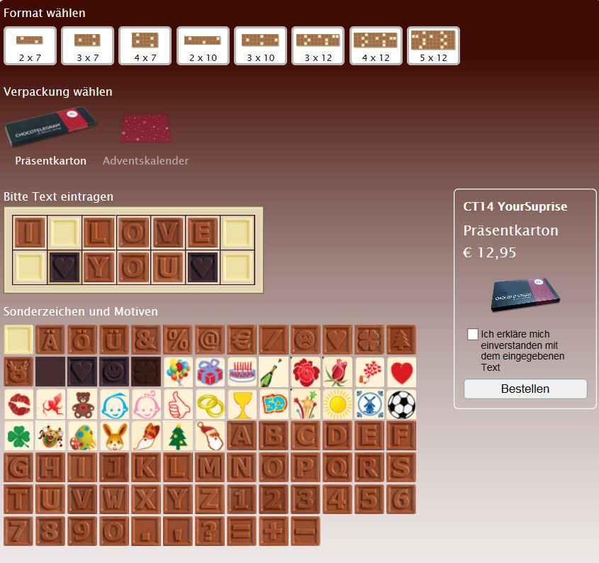 Personalisierte Geschenke Schokolade
 Personalisierte Schokolade 6 Produkte im Test