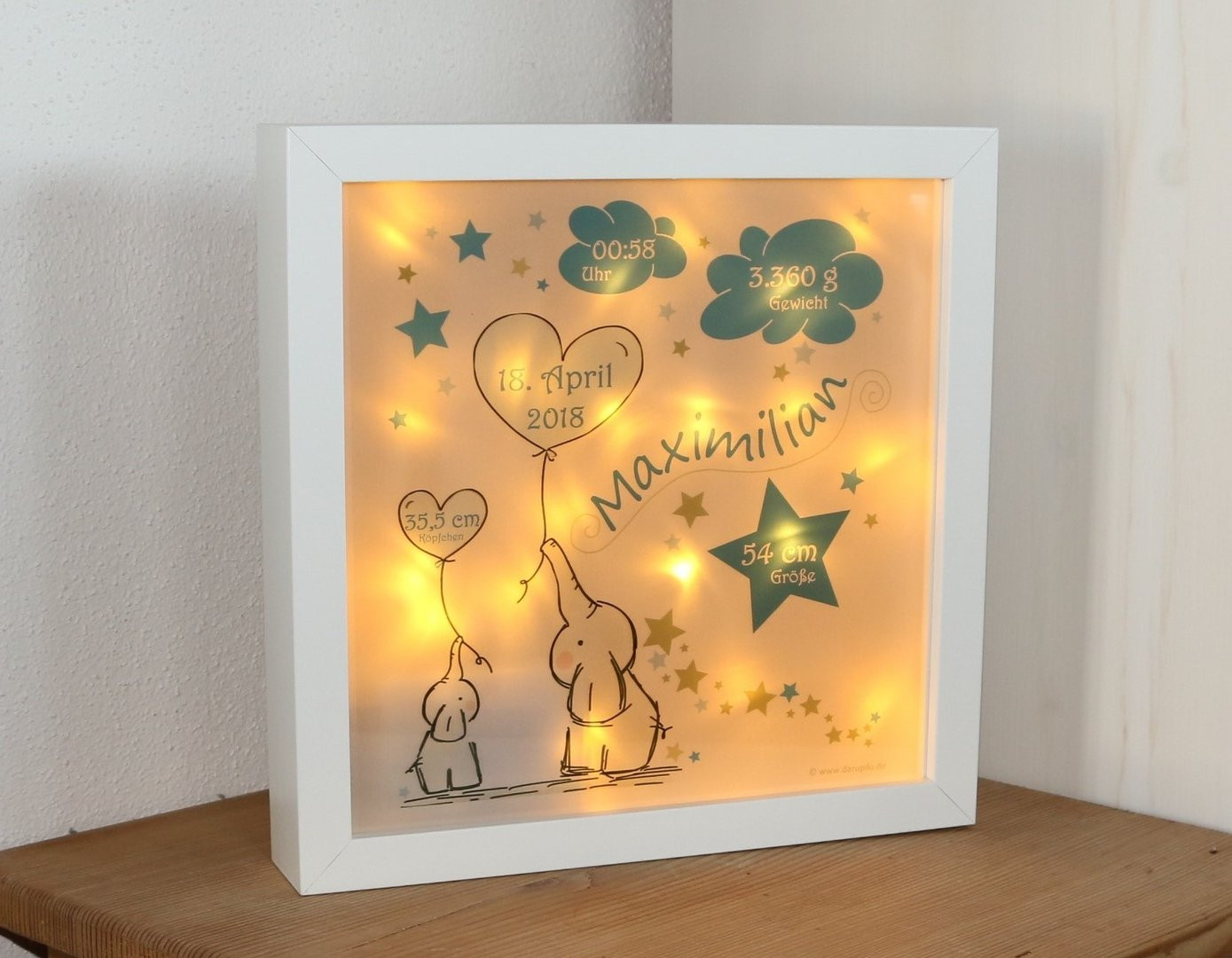 Personalisierte Geschenke Taufe
 personalisierte GESCHENKE zur GEBURT & TAUFE LED Motiv