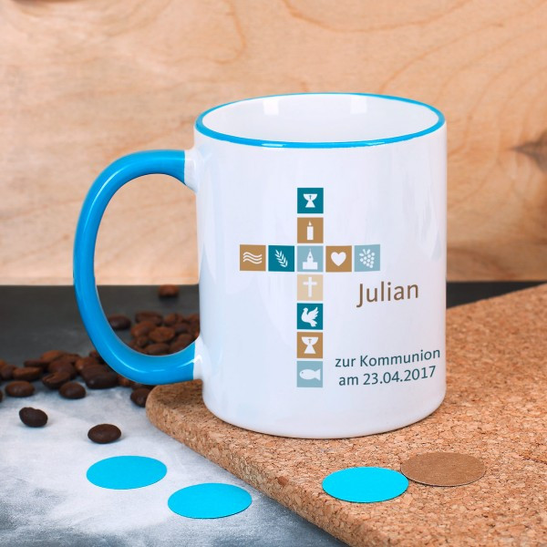 Persönliche Geschenke Zur Konfirmation
 persönliche Tasse für Jungen zur Taufe Konfirmation