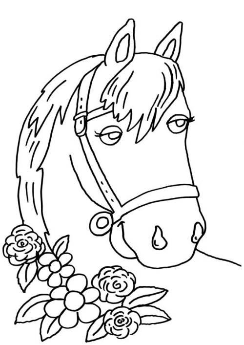 Pferde Ausmalbilder Zum Ausdrucken
 Kostenlose Malvorlage Pferde Pferd und Blumen zum Ausmalen