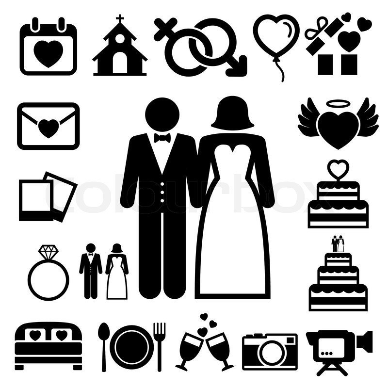Piktogramm Hochzeit
 Hochzeitstorte priester photo Vektorgrafik
