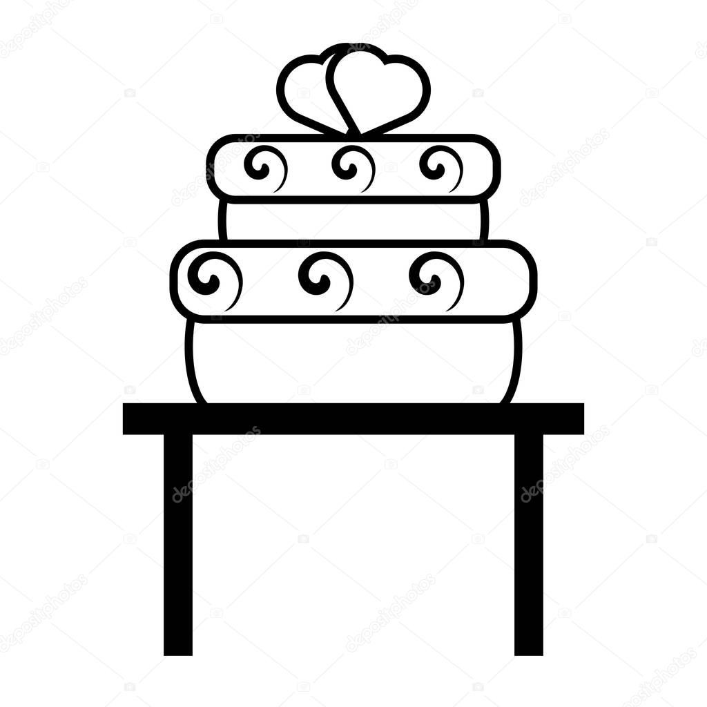 Piktogramm Hochzeit
 Piktogramm große Torte mit Herzen Hochzeit Tisch design