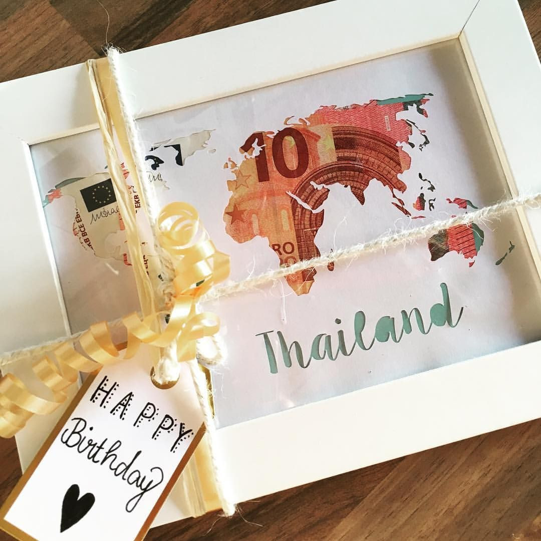 Pinterest Geburtstagsgeschenke
 Geldgeschenk kreativ verpacken Geburtstagsgeschenk Reise