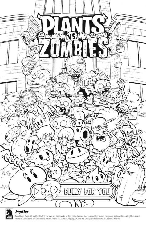 Plants Vs Zombies Ausmalbilder
 Free line Plants Vs Zombies Coloring Page