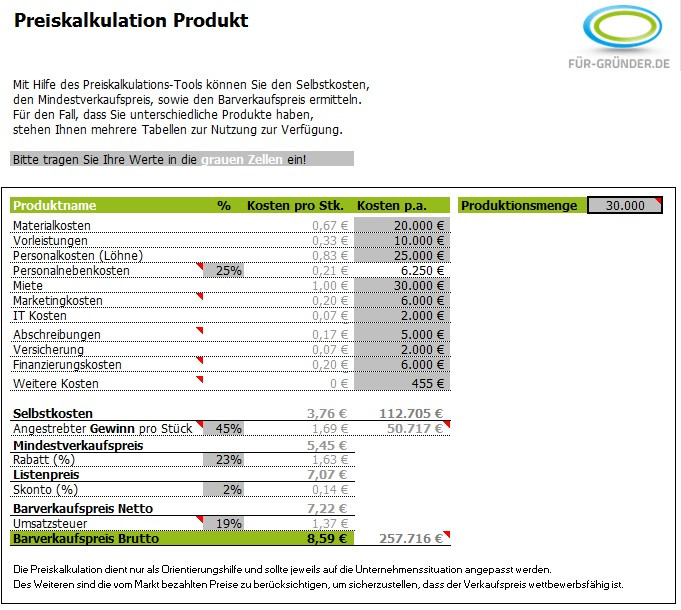 Preiskalkulation Handwerk
 Preiskalkulation so berechnen Sie Ihren Verkaufspreis Excel