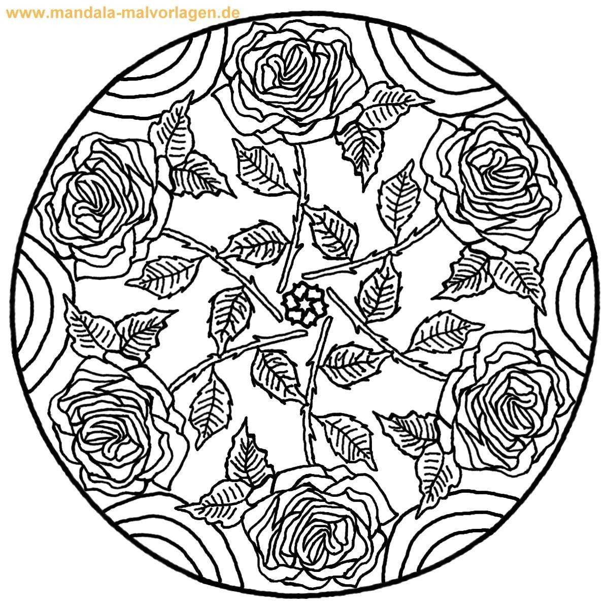 Rosen Ausmalbilder
 Ausmalbilder Blumen Mandalas Rosen Mandala