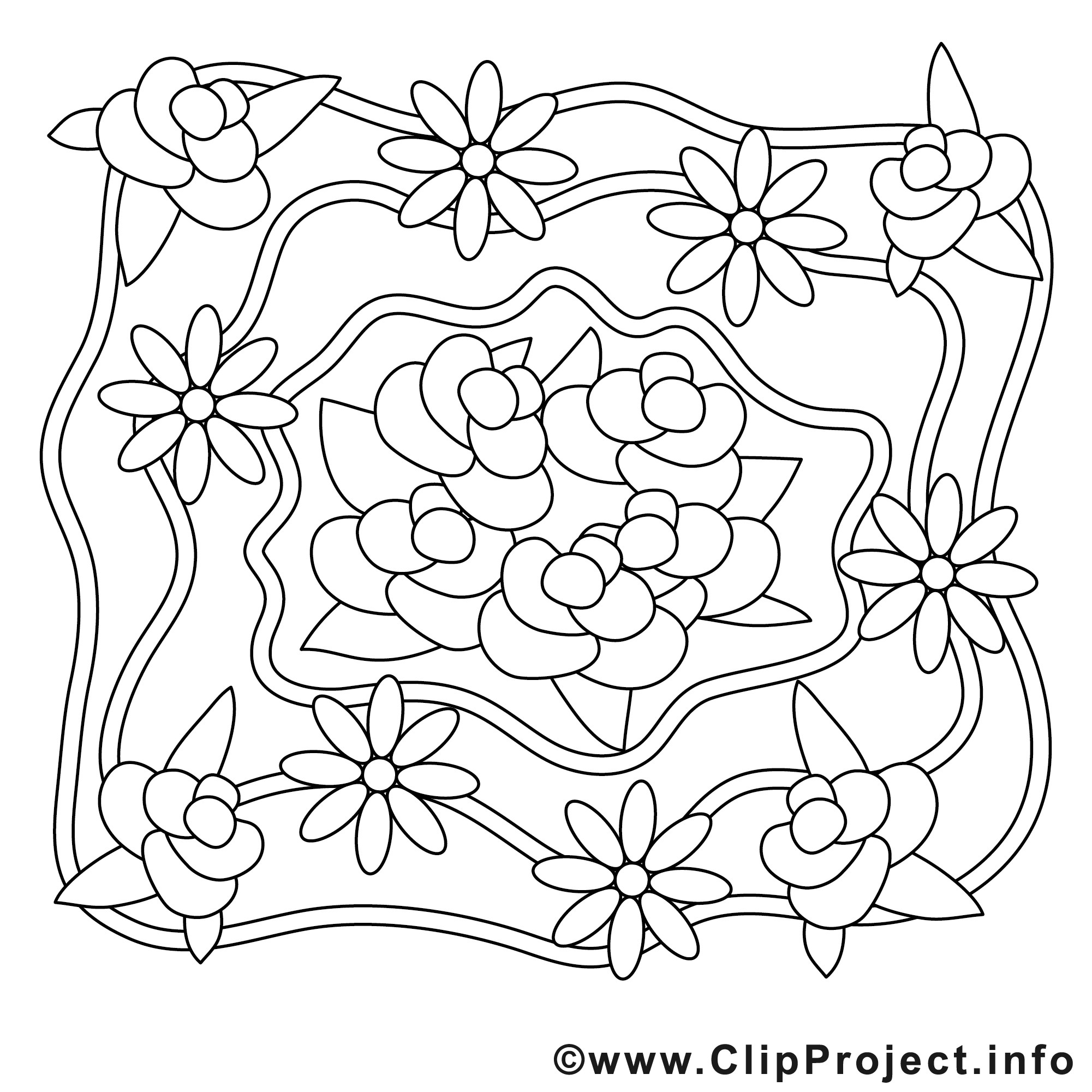 Rosen Ausmalbilder
 Rosen Malvorlage zum Drucken