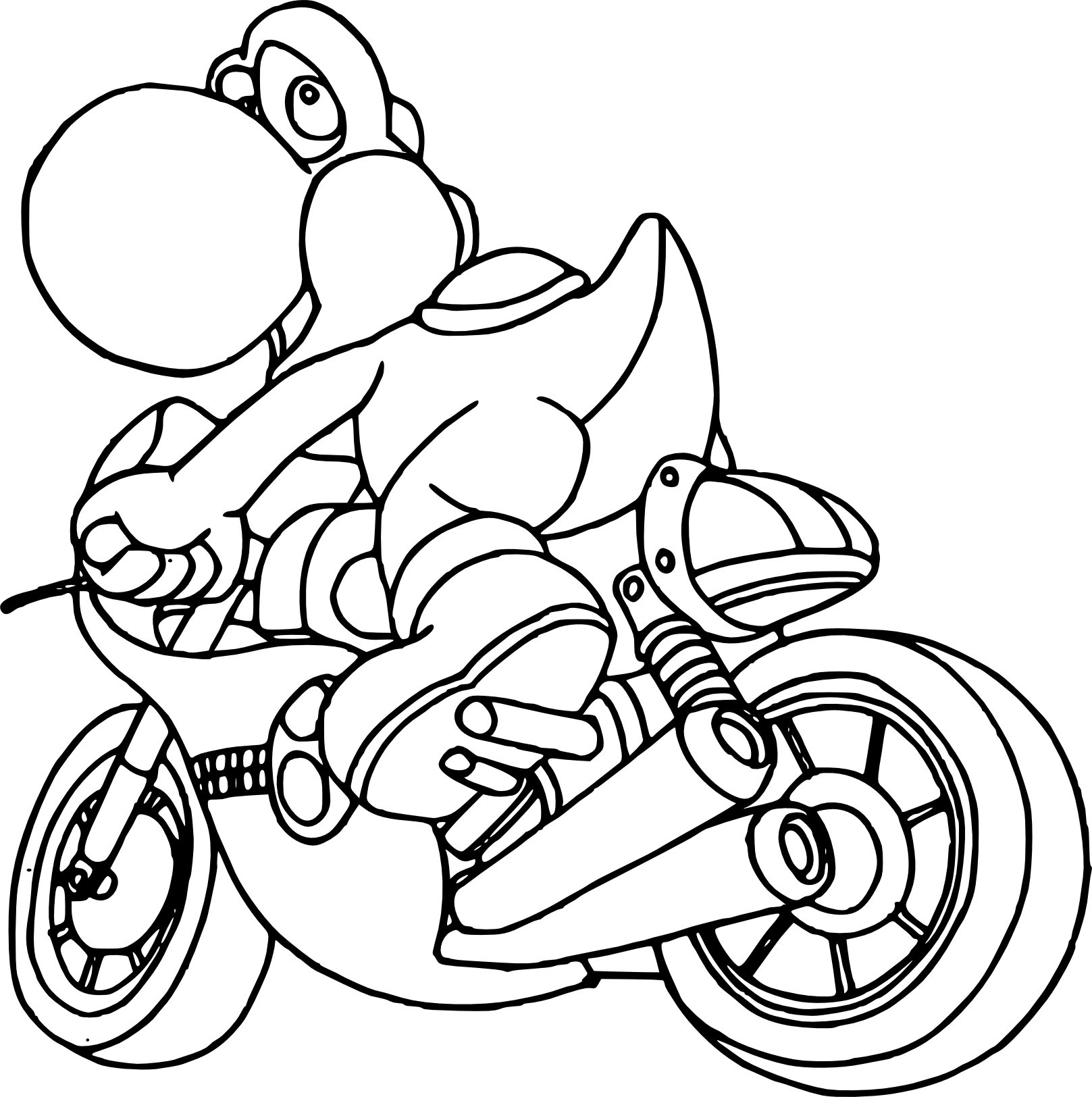 Safiras Ausmalbilder
 Coloriage Yoshi en moto à imprimer