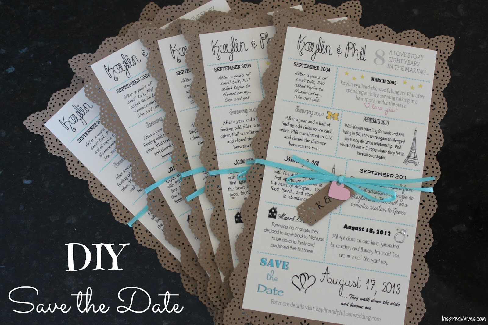 Save The Date Diy
 Inspired I Dos Story of Us DIY Save the Date