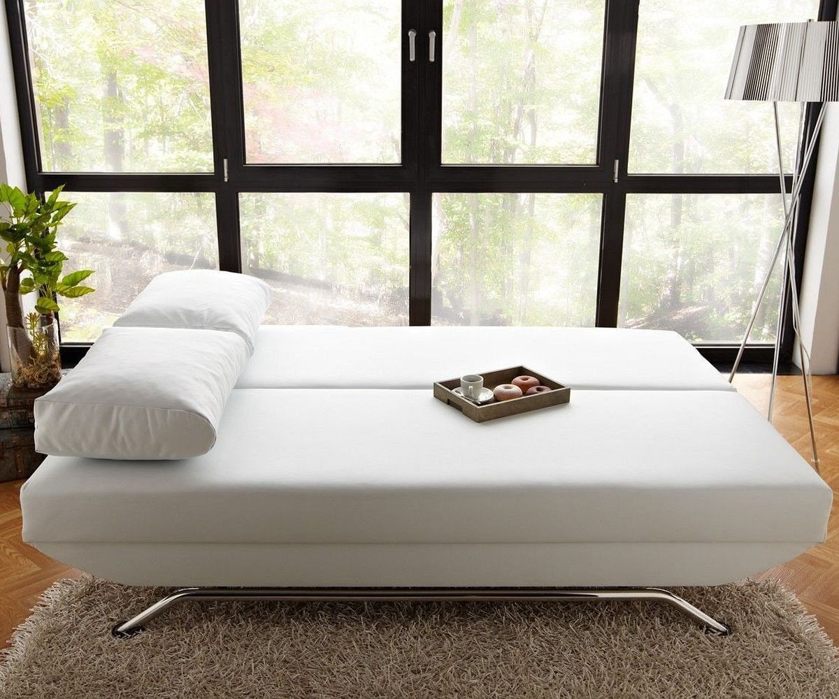 Schlafsofa Weiß
 Schlafsofa Cady 200x90 cm Weiss Couch mit Schlaffunktion