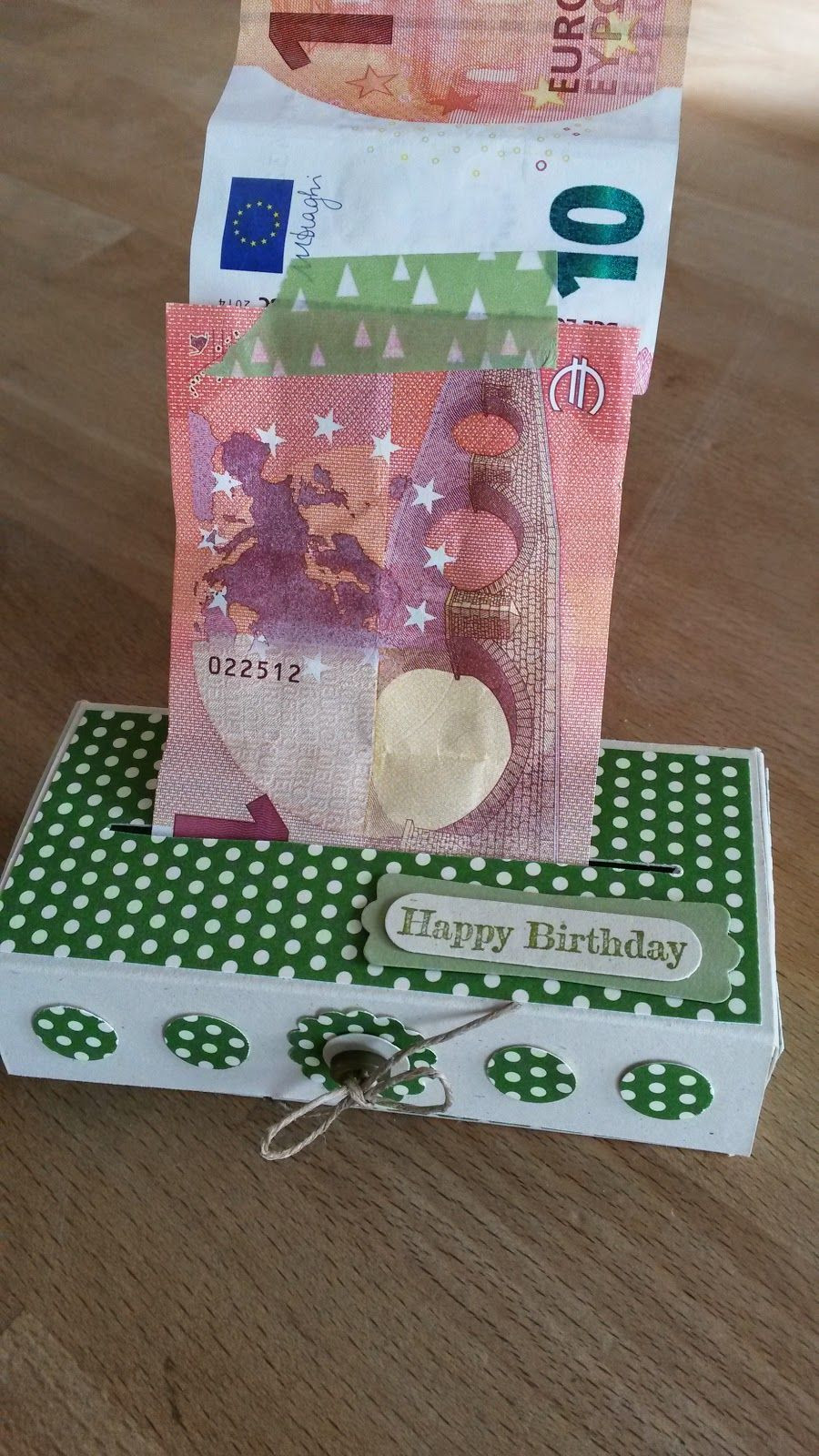 Schöne Geburtstagsgeschenke
 Schöne Papeterie Kleine Geldbox mit Anleitung