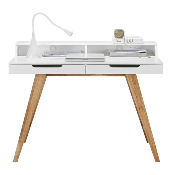 Schreibtisch Weiß Holz
 Schreibtisch in Weiß Braun online kaufen mömax