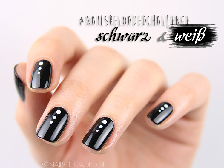 Schwarz Weiß Nageldesign
 nails reloaded nailsreloaded challenge Nageldesign