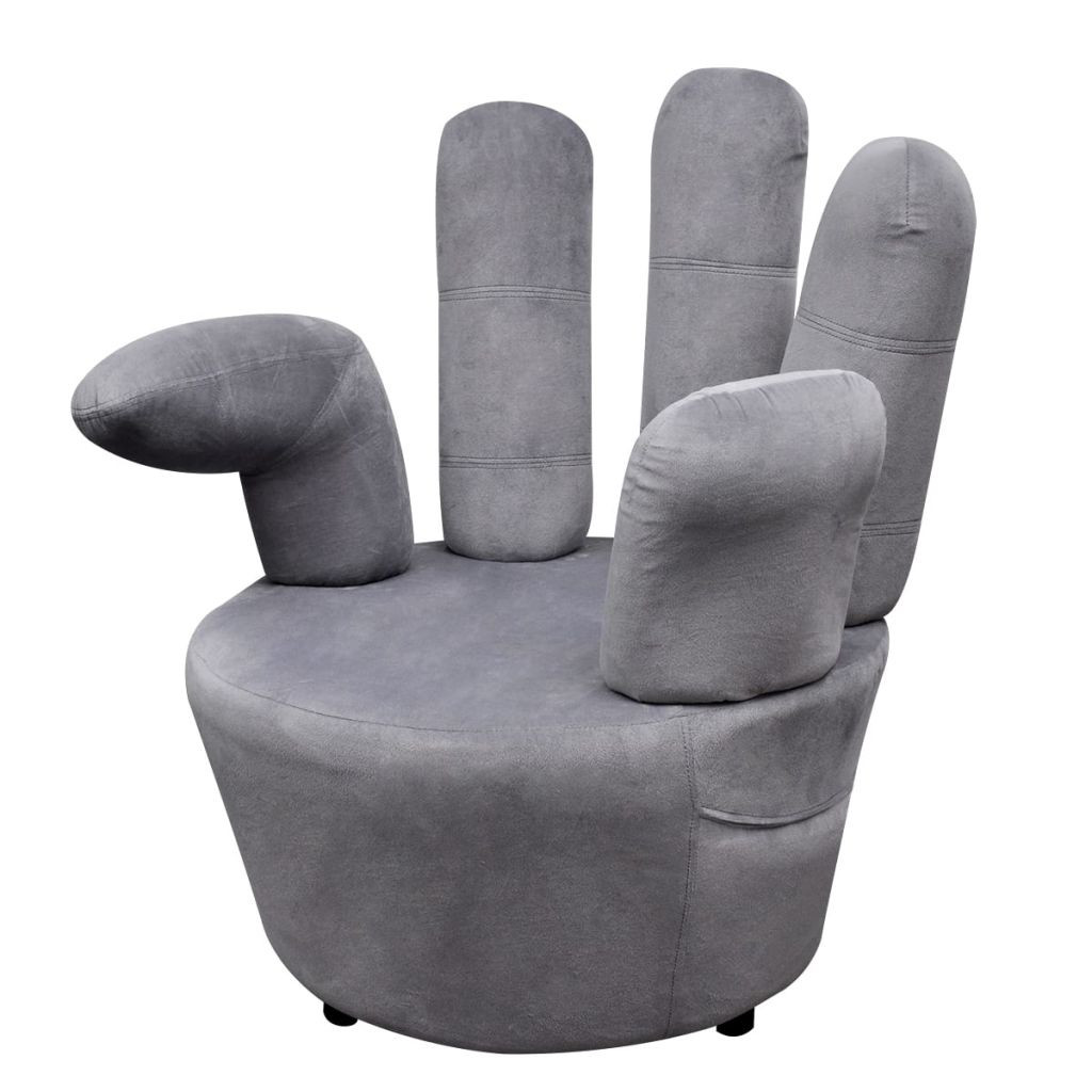 Sessel Stuhl
 Stuhl Sessel in Handform Samt Grau günstig kaufen