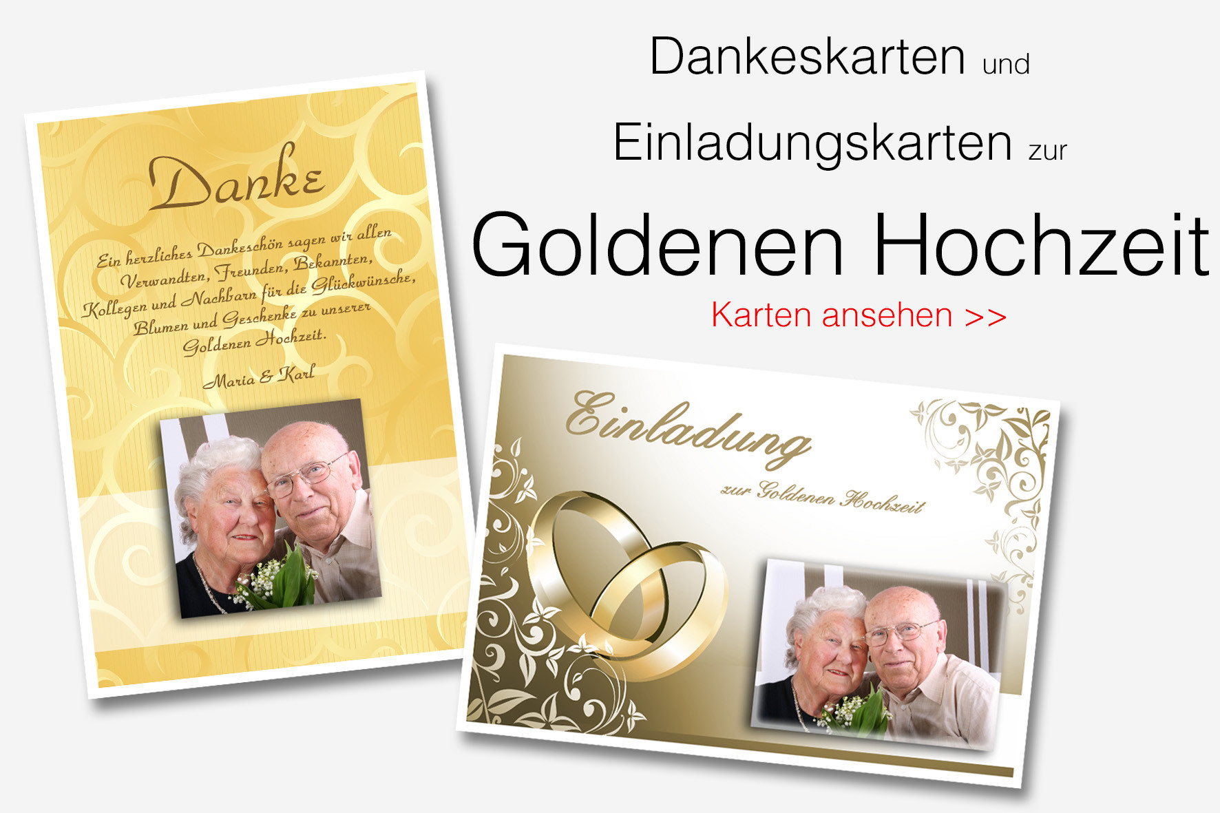 Sketch Goldene Hochzeit
 Danksagungen Dankeskarten & Einladungen bestellen
