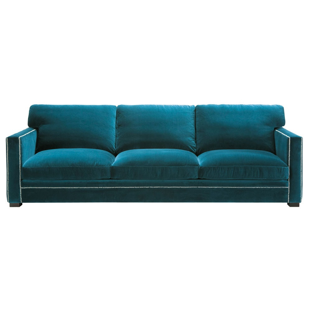 Sofa Blau
 Sofa 4 5 Sitzer aus Samt blau Dandy