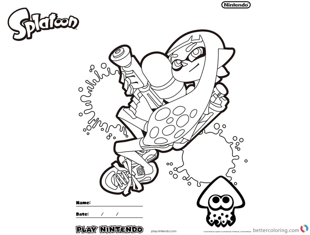 Splatoon Ausmalbilder
 Splatoon Coloring Pages Coloring Worksheet Free