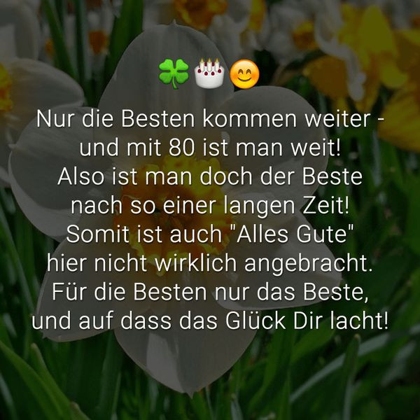 Sprüche Für Geburtstagskarten
 Sprüche und Glückwunsche zum 80 Geburtstag zum 80