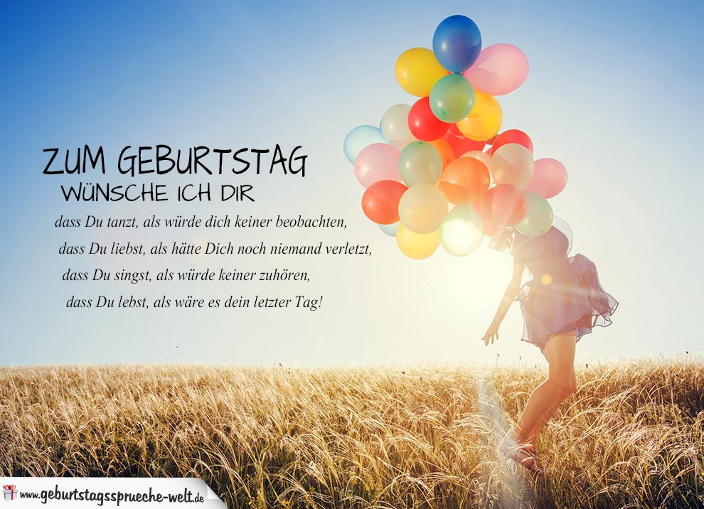 Sprüche Für Geburtstagskarten
 Karte zum Geburtstag mit schönem Spruch