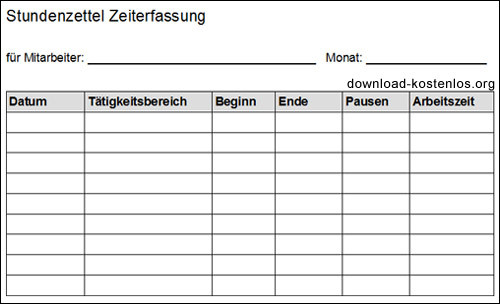 Stundenzettel Handwerk
 Stundenzettel Vorlagen Download für Word PDF und Excel