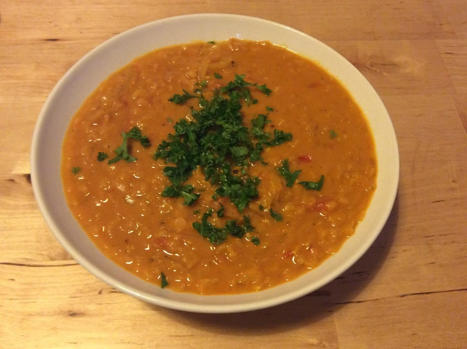 Suppe Für Geburtstagsparty
 Rote Linsen Curry Suppe mit Kokosmilch für Faule von