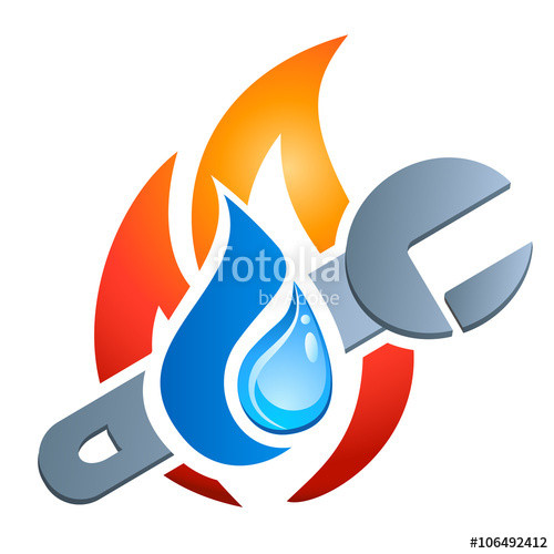 Symbol Handwerk
 "Gas Wasser Installateur Heizungsbauer Firmenlogo