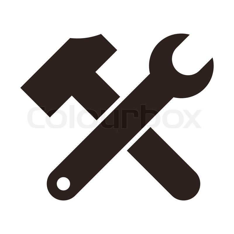 Symbol Handwerk
 "Hammer und Schraubenschlüssel Werkzeug Symbol