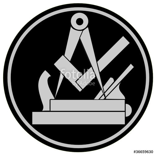 Symbol Handwerk
 "Handwerk Zunftzeichen Schreiner" Stockfotos und