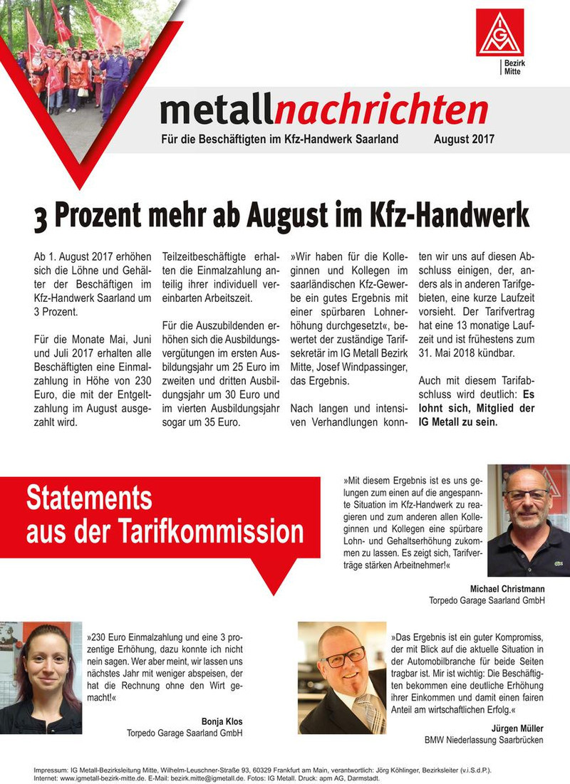 Tarif Handwerk
 M&E Handwerk IG Metall Bezirk Mitte