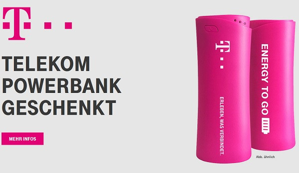 Telekom Geburtstagsgeschenk Powerbank
 Gratis Powerbank mit 2600 mAh für alle Telekom Kunden