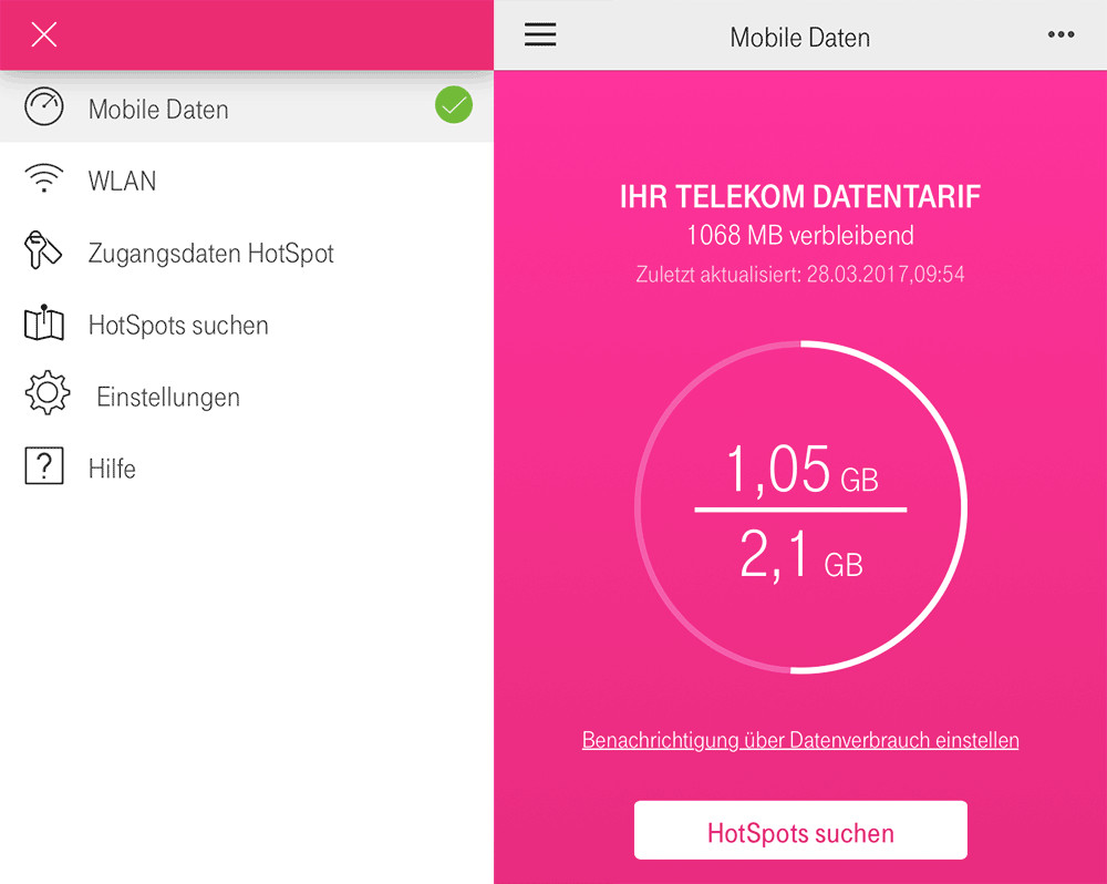 Telekom Powerbank Geburtstagsgeschenk 2017
 Telekom line Manager Hotspot Nutzung jetzt auf 5